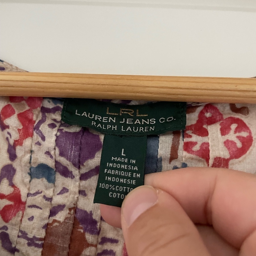Lauren Ralph Lauren Jeans Co Pintuck Aztec Southwestern Print Cotton Top Boho - Picture 5 of 7